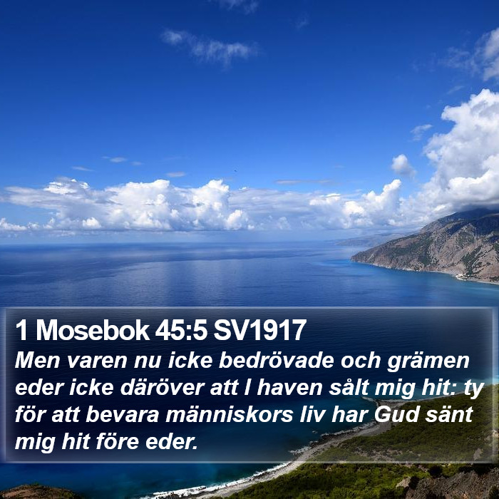 1 Mosebok 45:5 SV1917 Bible Study