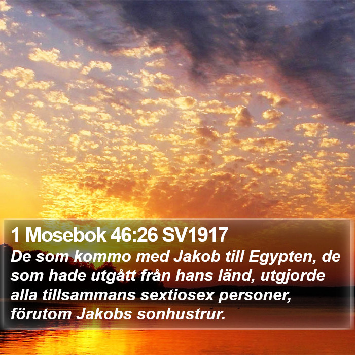 1 Mosebok 46:26 SV1917 Bible Study