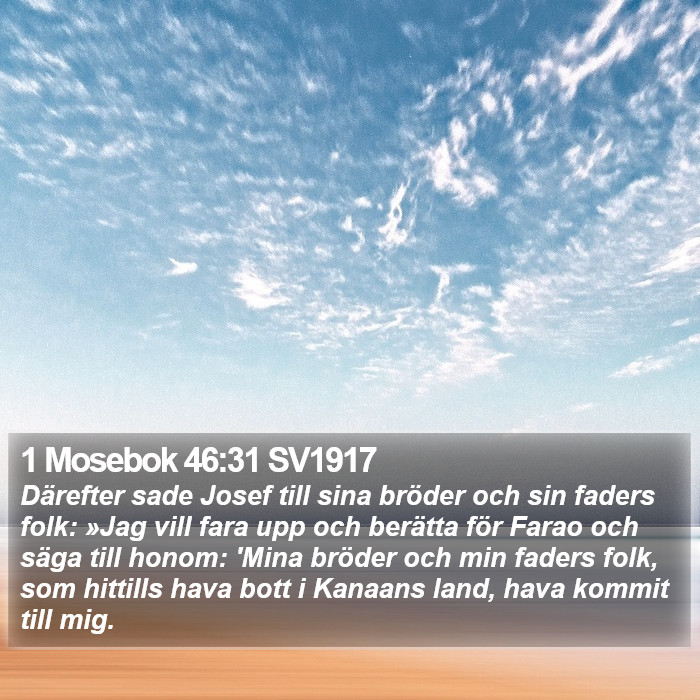 1 Mosebok 46:31 SV1917 Bible Study