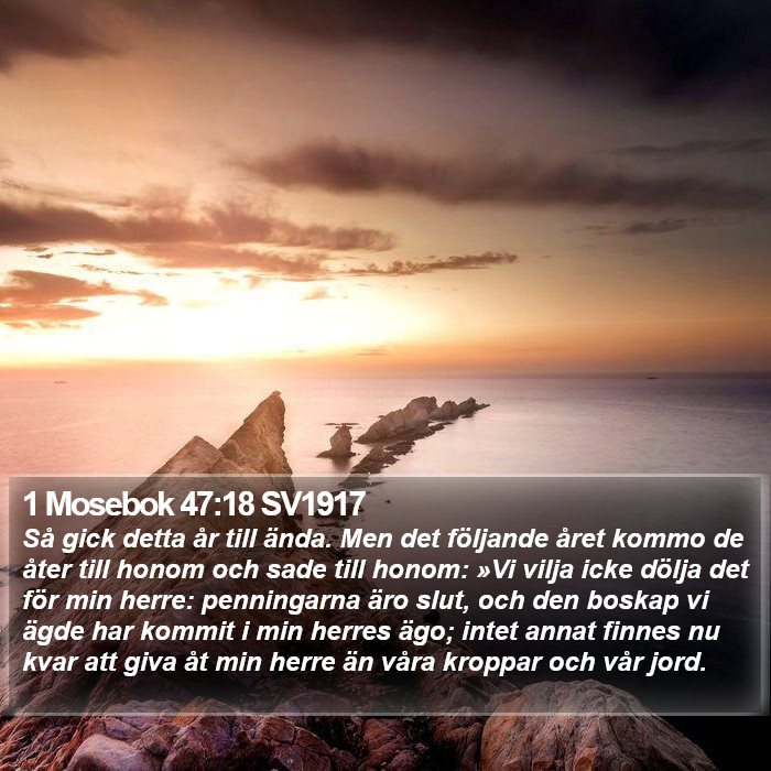 1 Mosebok 47:18 SV1917 Bible Study