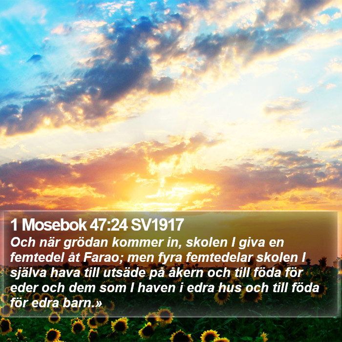 1 Mosebok 47:24 SV1917 Bible Study