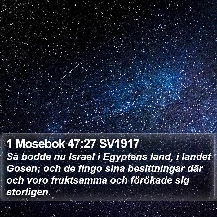 1 Mosebok 47:27 SV1917 Bible Study