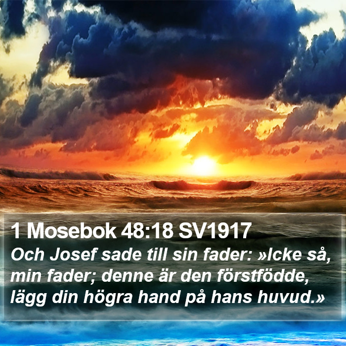 1 Mosebok 48:18 SV1917 Bible Study