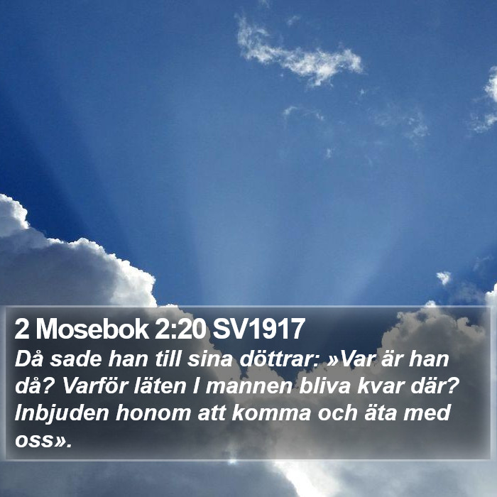 2 Mosebok 2:20 SV1917 Bible Study