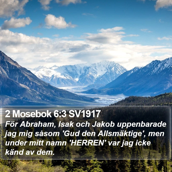 2 Mosebok 6:3 SV1917 Bible Study