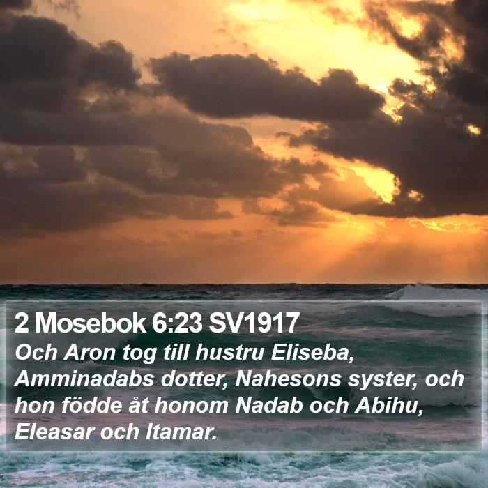 2 Mosebok 6:23 SV1917 Bible Study