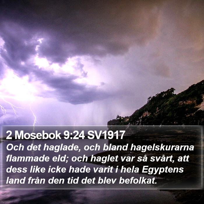 2 Mosebok 9:24 SV1917 Bible Study