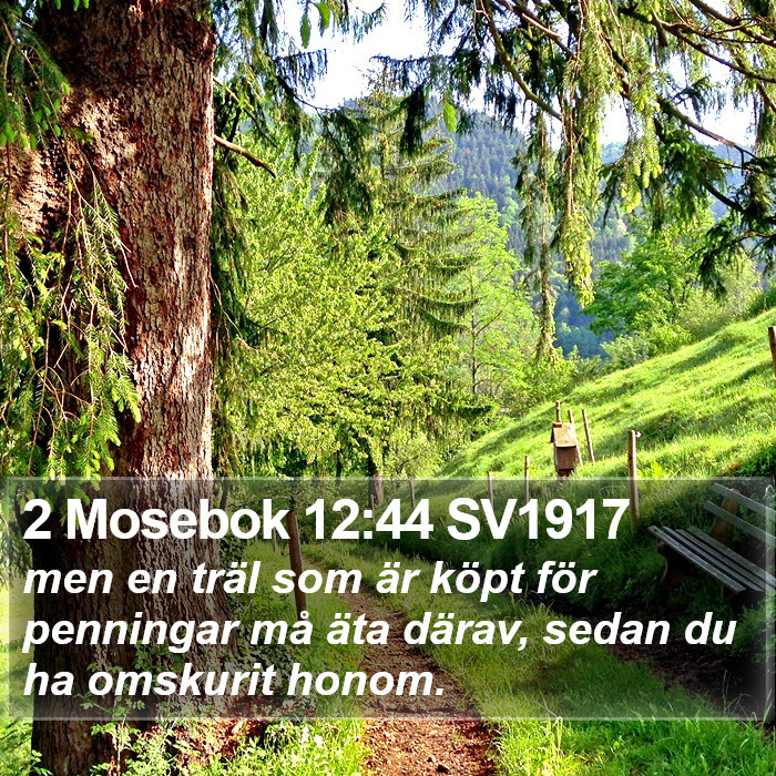 2 Mosebok 12:44 SV1917 Bible Study