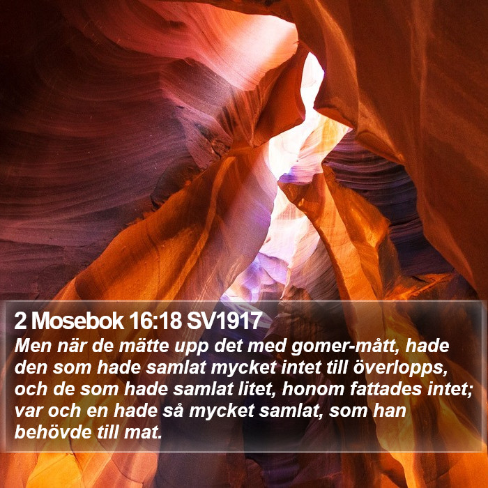 2 Mosebok 16:18 SV1917 Bible Study