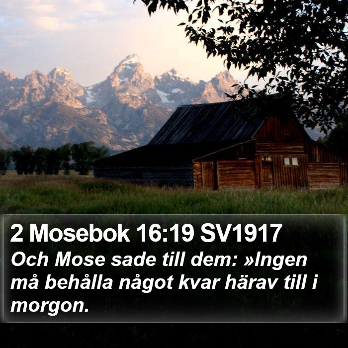 2 Mosebok 16:19 SV1917 Bible Study