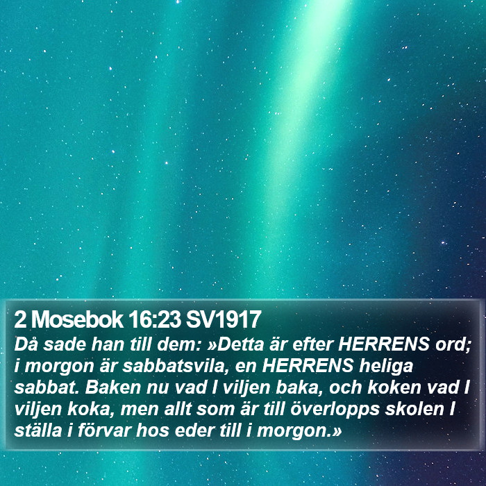 2 Mosebok 16:23 SV1917 Bible Study