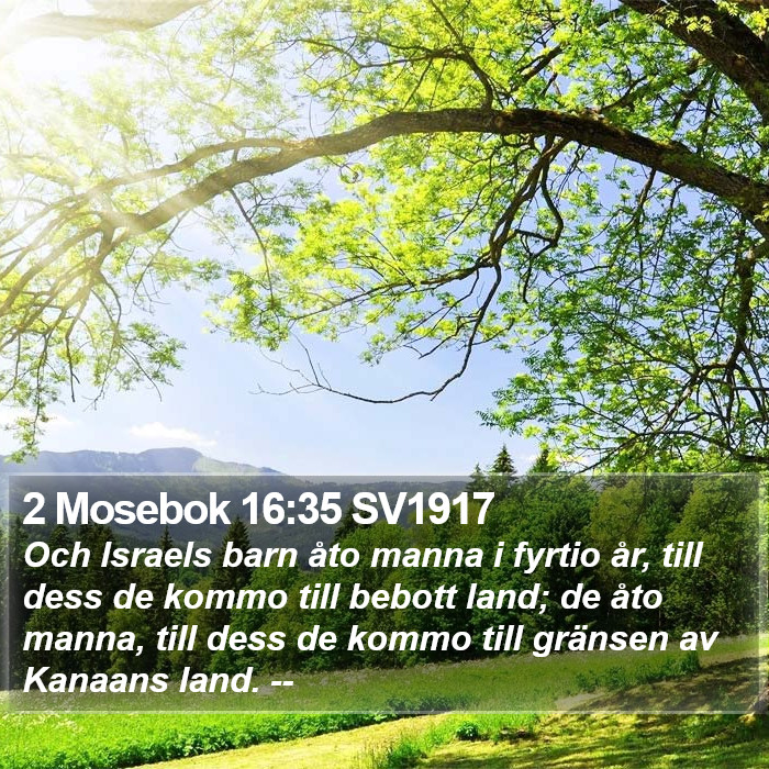 2 Mosebok 16:35 SV1917 Bible Study