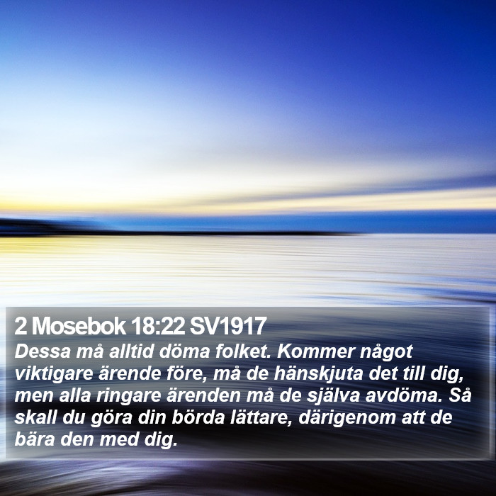 2 Mosebok 18:22 SV1917 Bible Study