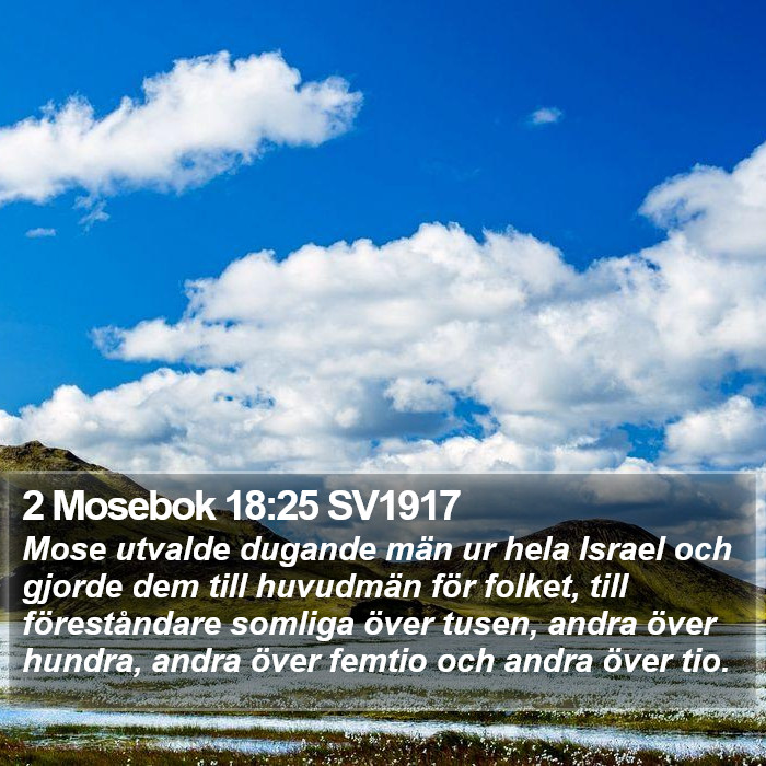 2 Mosebok 18:25 SV1917 Bible Study