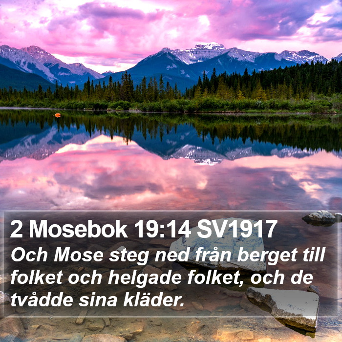 2 Mosebok 19:14 SV1917 Bible Study