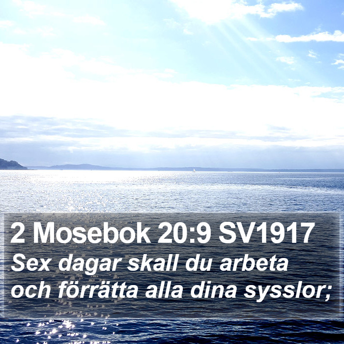 2 Mosebok 20:9 SV1917 Bible Study