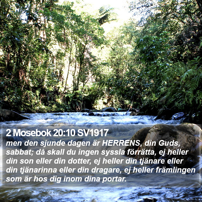 2 Mosebok 20:10 SV1917 Bible Study