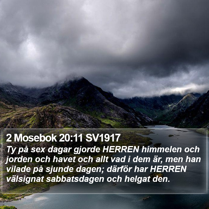 2 Mosebok 20:11 SV1917 Bible Study