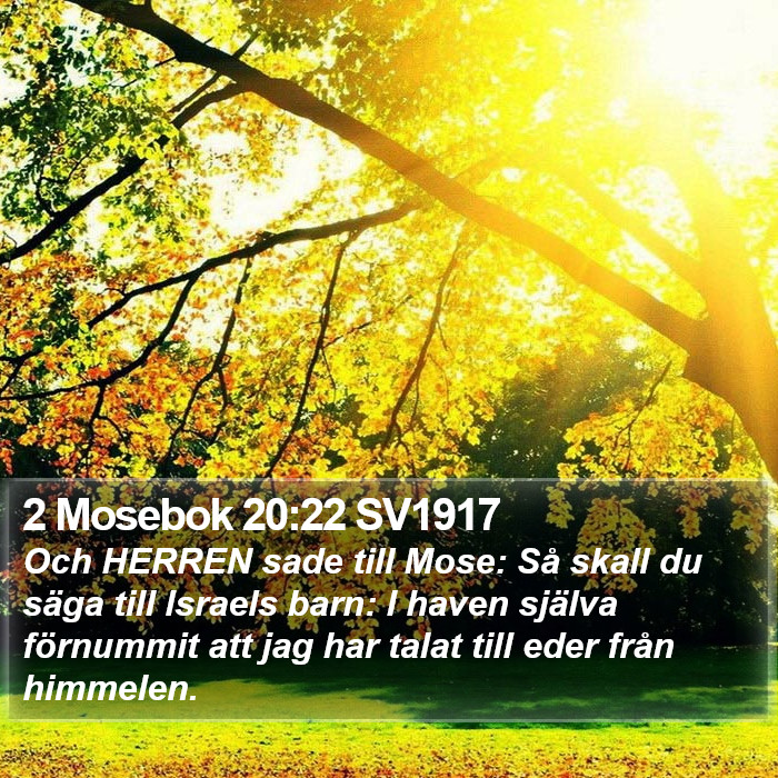 2 Mosebok 20:22 SV1917 Bible Study