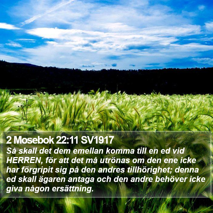 2 Mosebok 22:11 SV1917 Bible Study