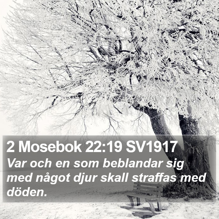 2 Mosebok 22:19 SV1917 Bible Study