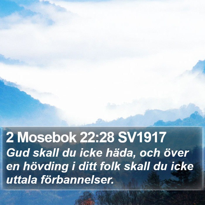 2 Mosebok 22:28 SV1917 Bible Study