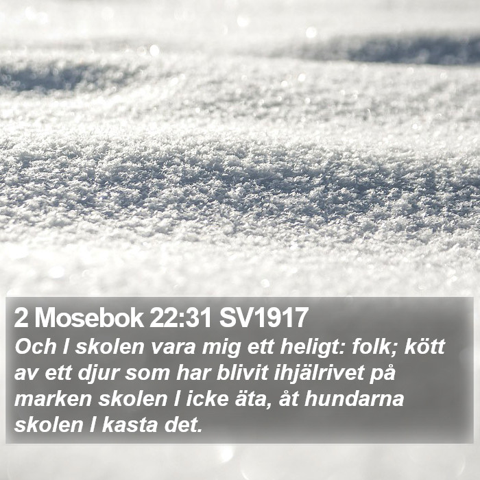 2 Mosebok 22:31 SV1917 Bible Study