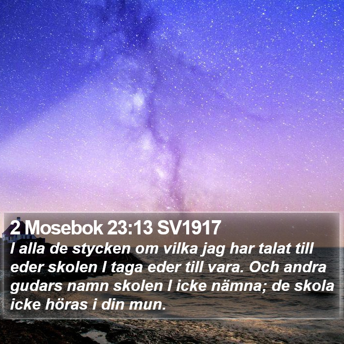 2 Mosebok 23:13 SV1917 Bible Study