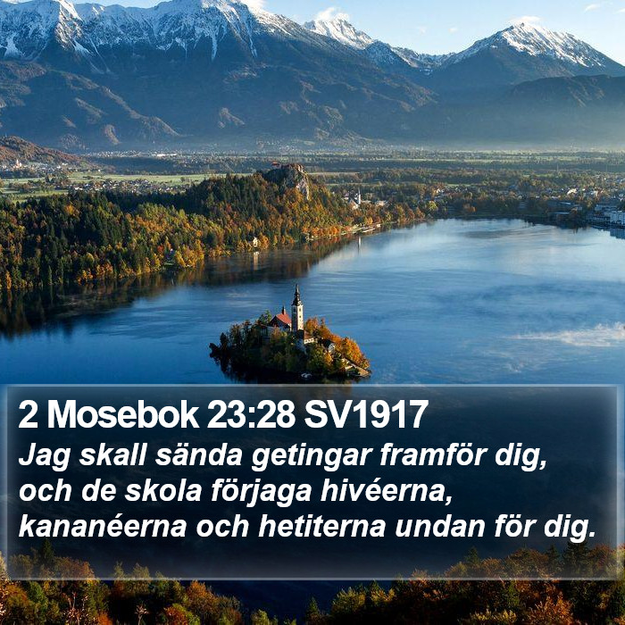 2 Mosebok 23:28 SV1917 Bible Study
