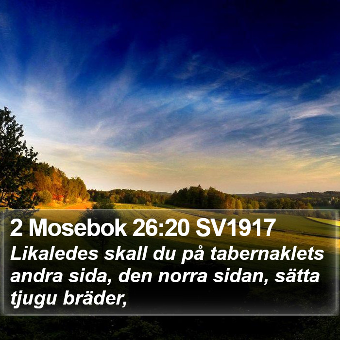 2 Mosebok 26:20 SV1917 Bible Study