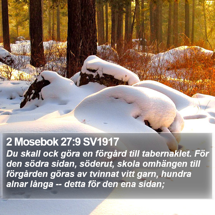 2 Mosebok 27:9 SV1917 Bible Study