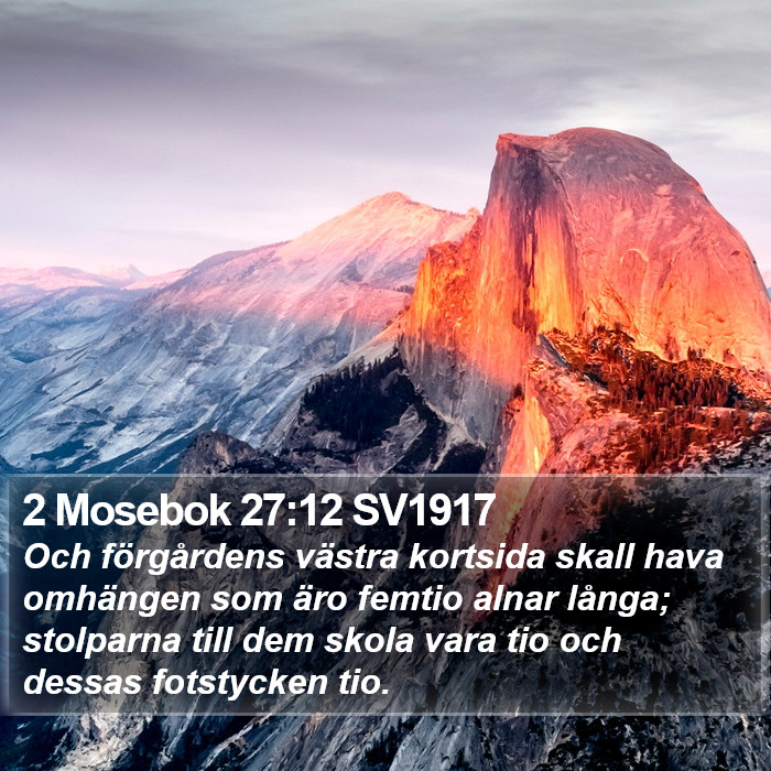 2 Mosebok 27:12 SV1917 Bible Study