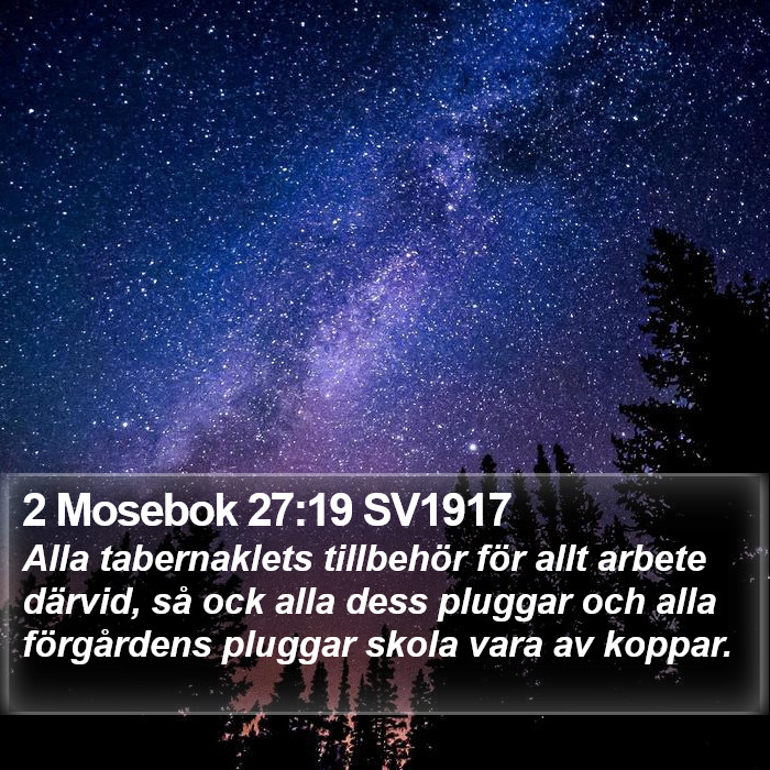 2 Mosebok 27:19 SV1917 Bible Study