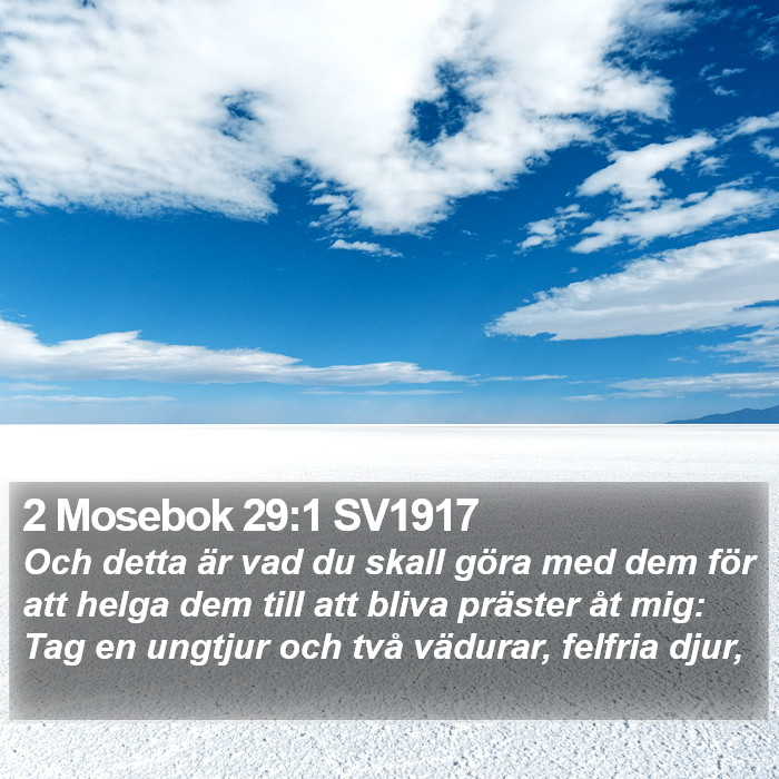 2 Mosebok 29:1 SV1917 Bible Study