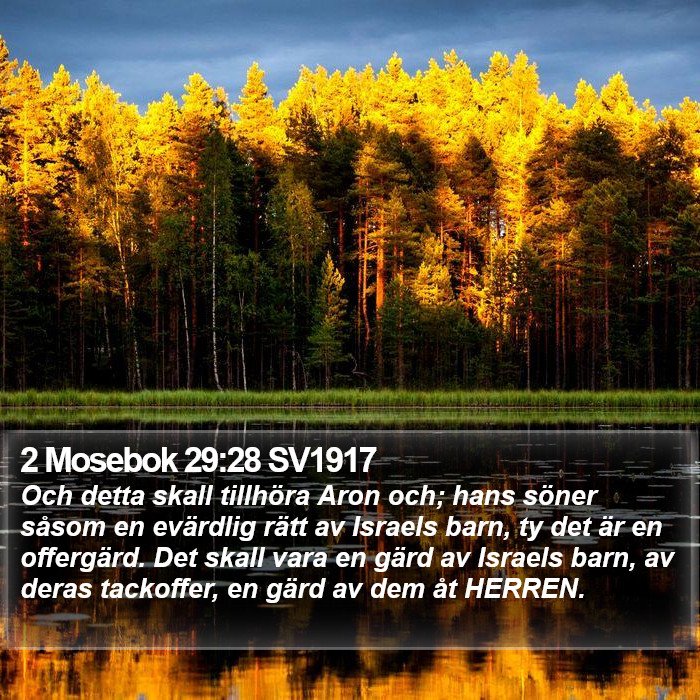 2 Mosebok 29:28 SV1917 Bible Study