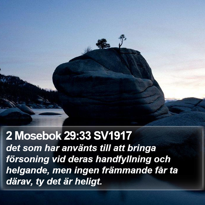 2 Mosebok 29:33 SV1917 Bible Study