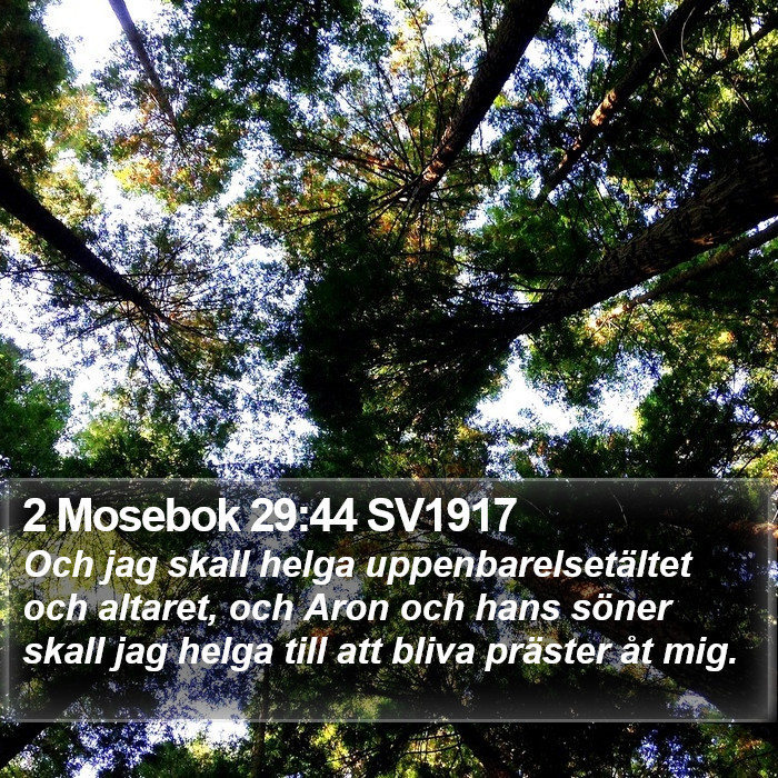 2 Mosebok 29:44 SV1917 Bible Study