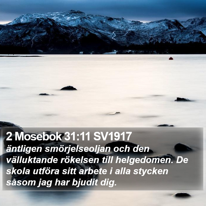 2 Mosebok 31:11 SV1917 Bible Study