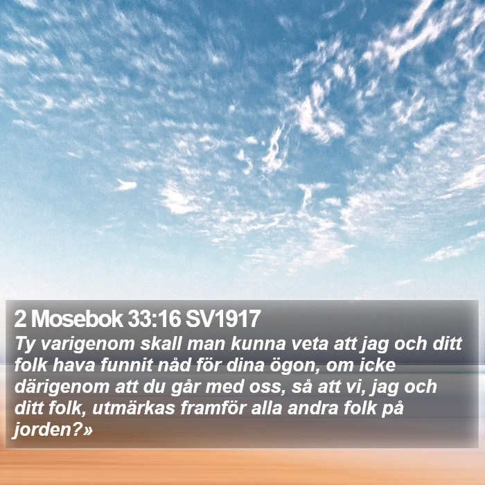 2 Mosebok 33:16 SV1917 Bible Study