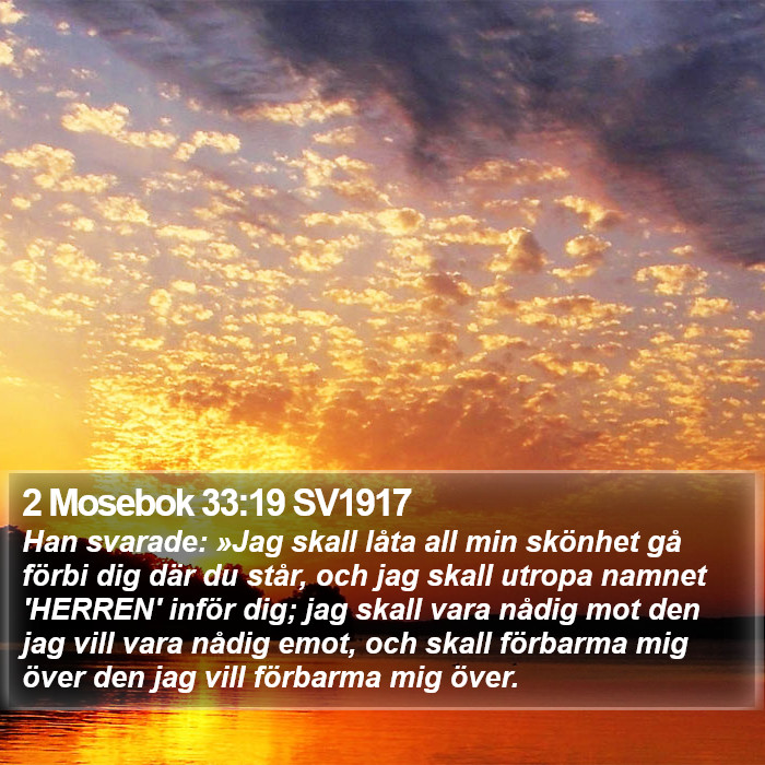 2 Mosebok 33:19 SV1917 Bible Study