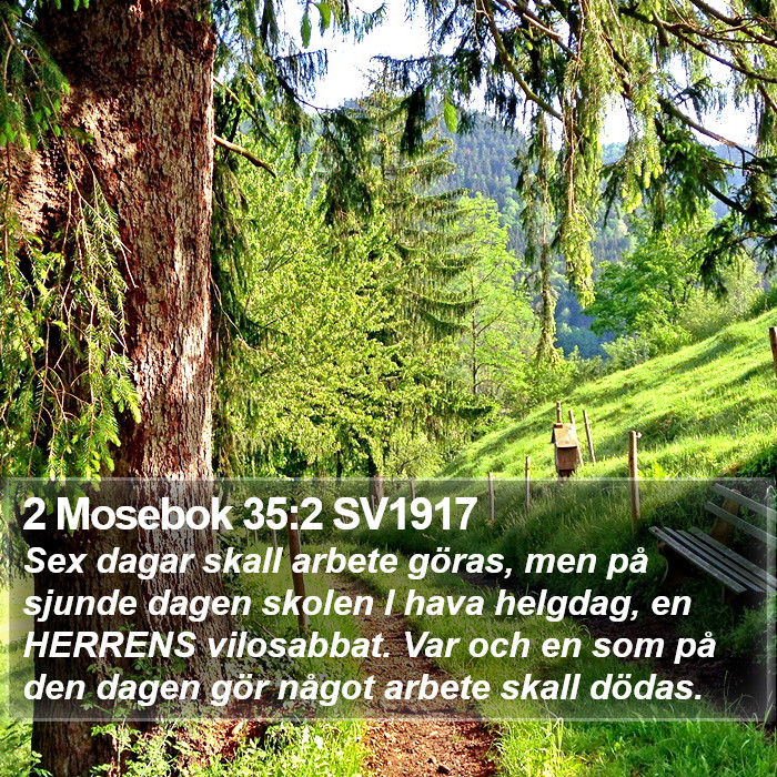 2 Mosebok 35:2 SV1917 Bible Study