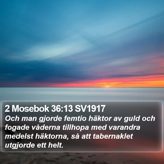 2 Mosebok 36:13 SV1917 Bible Study