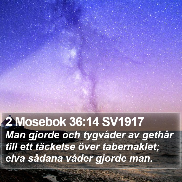 2 Mosebok 36:14 SV1917 Bible Study