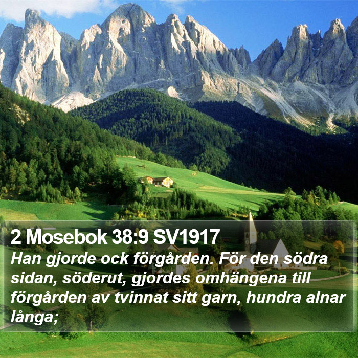 2 Mosebok 38:9 SV1917 Bible Study