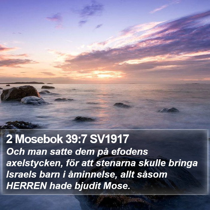 2 Mosebok 39:7 SV1917 Bible Study