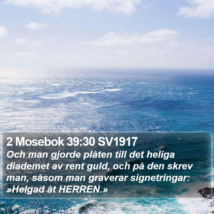 2 Mosebok 39:30 SV1917 Bible Study