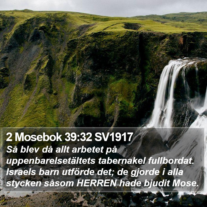 2 Mosebok 39:32 SV1917 Bible Study