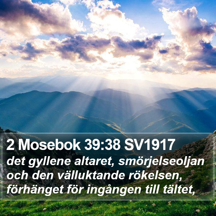 2 Mosebok 39:38 SV1917 Bible Study