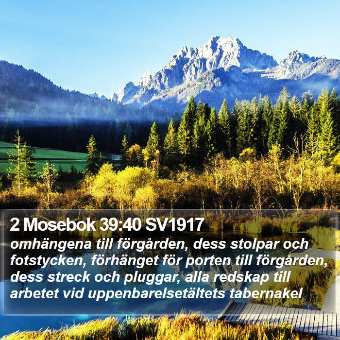 2 Mosebok 39:40 SV1917 Bible Study