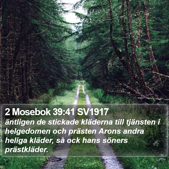 2 Mosebok 39:41 SV1917 Bible Study